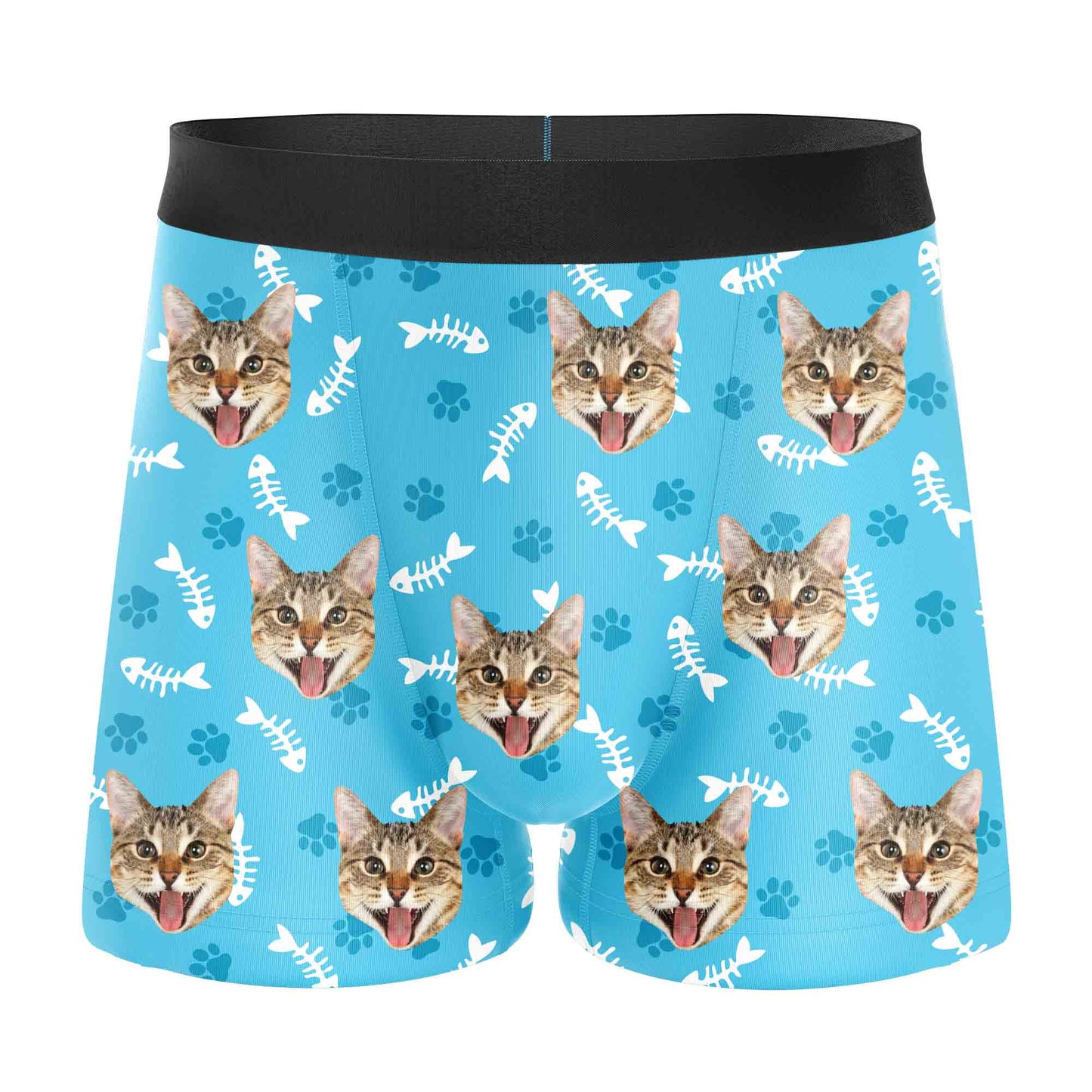 Personalisierte Katzenunterhosen Blau
