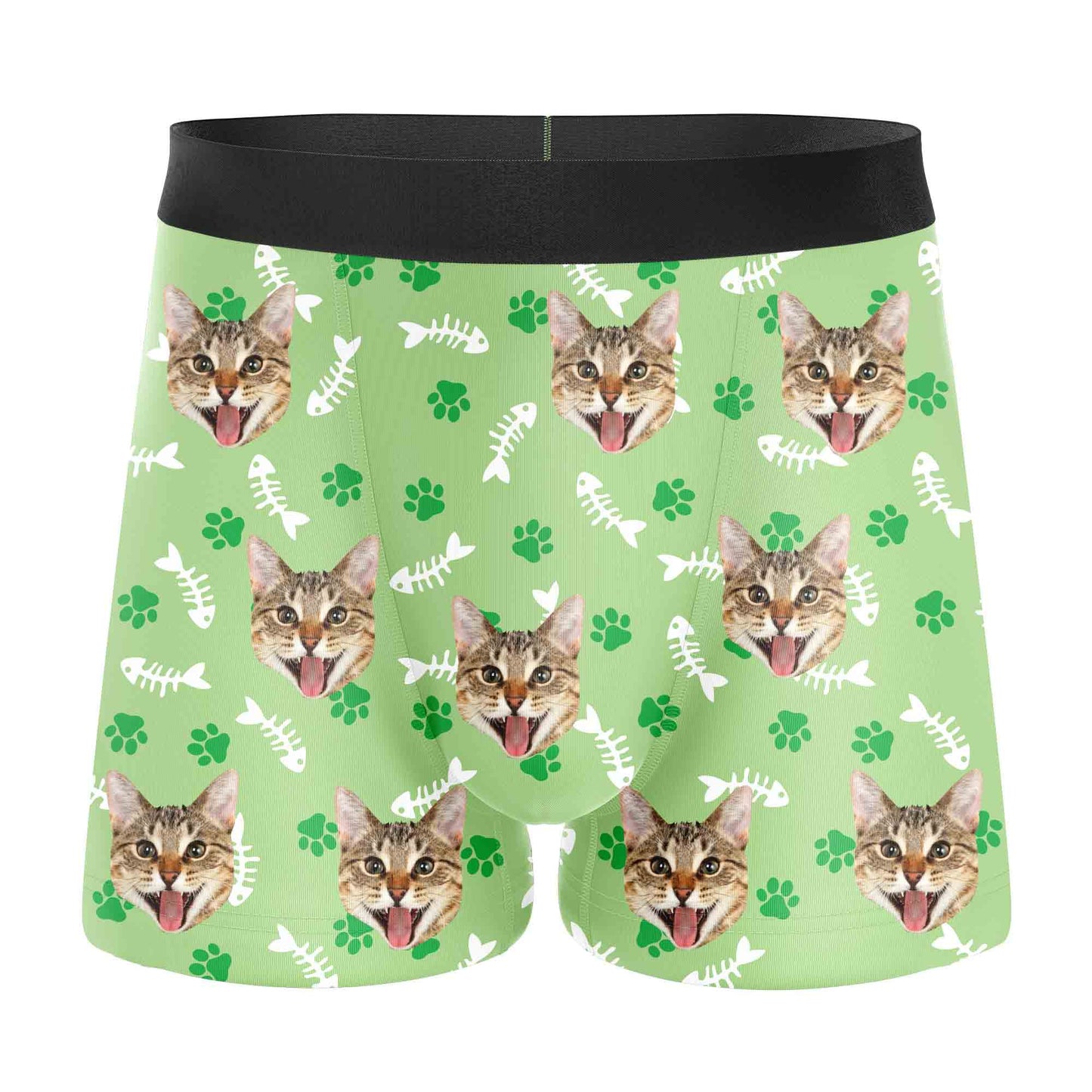 Personalisierte Katzenunterhosen Grün