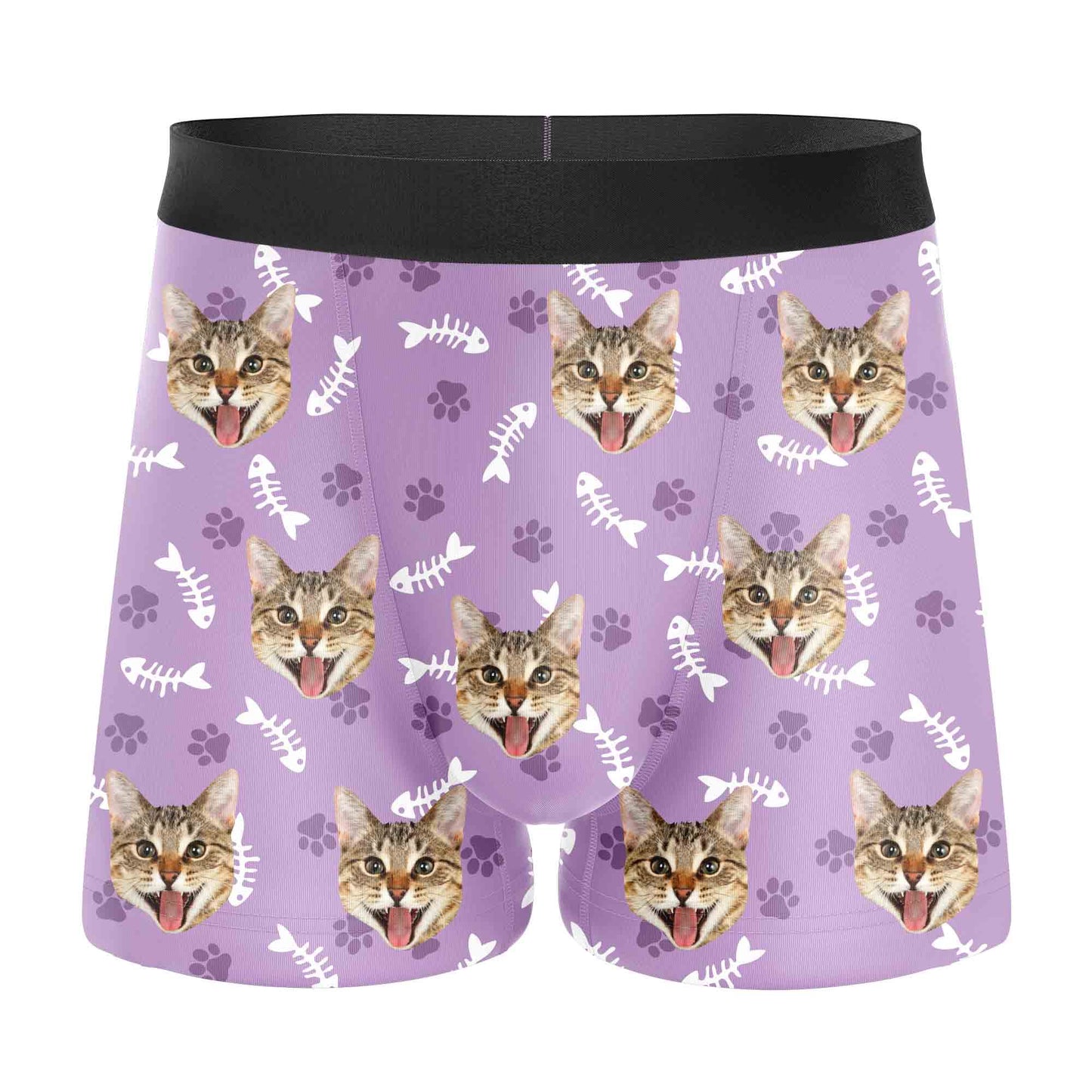 Personalisierte Katzenunterhosen Lila