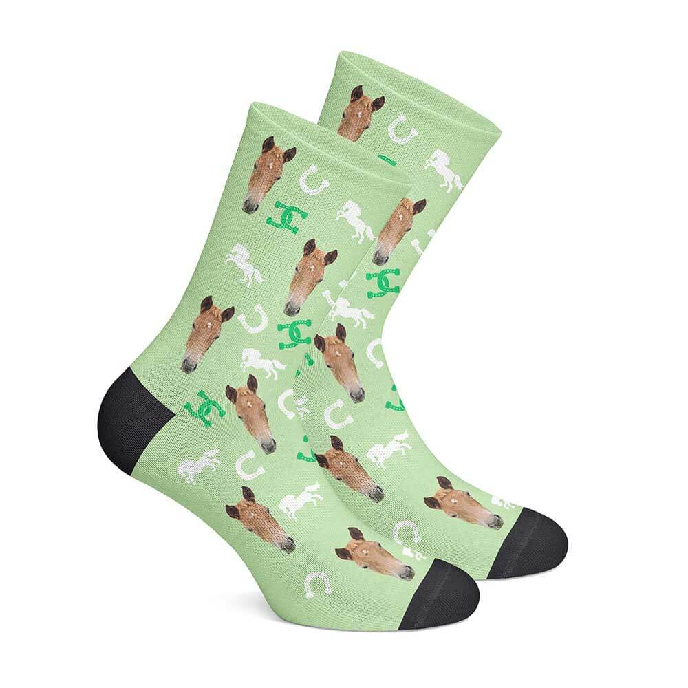 Personalisierte Pferdesocken Grün