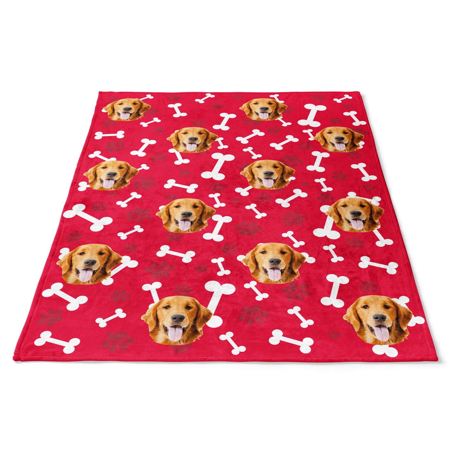 Personalisierte Hunde Kuscheldecke Rot