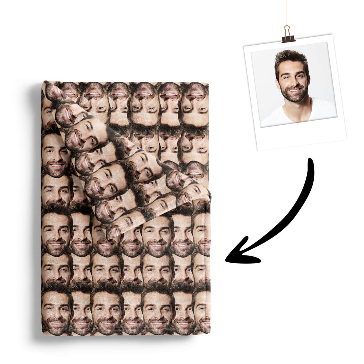 100 Gesichts Kuscheldecke mit deinem Foto