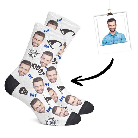 Personalisierte gespenstige Halloweensocken Weiß