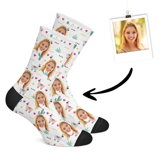 Personalisierte Alpaka Socken Weiß