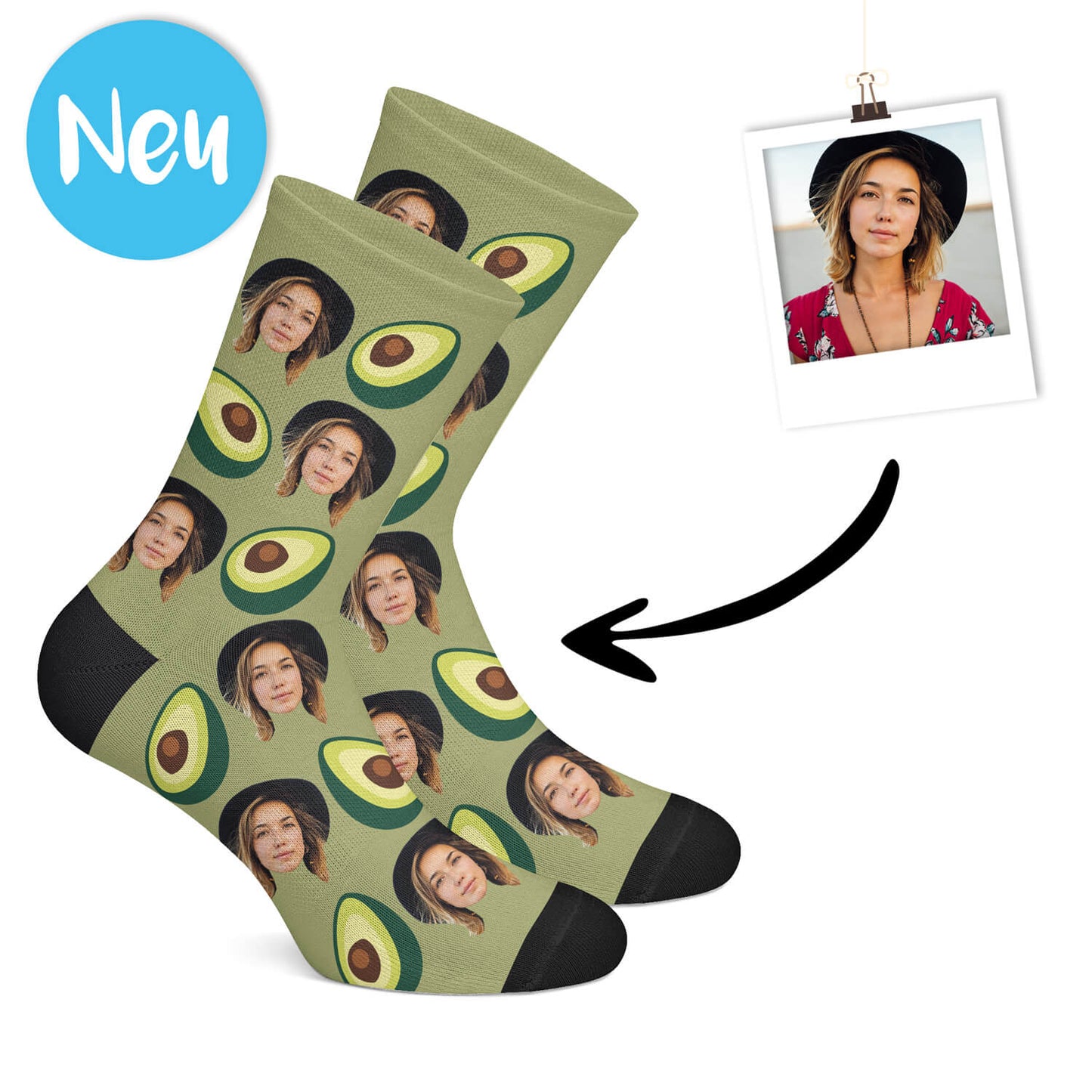 Personalisierte Avocado Socken