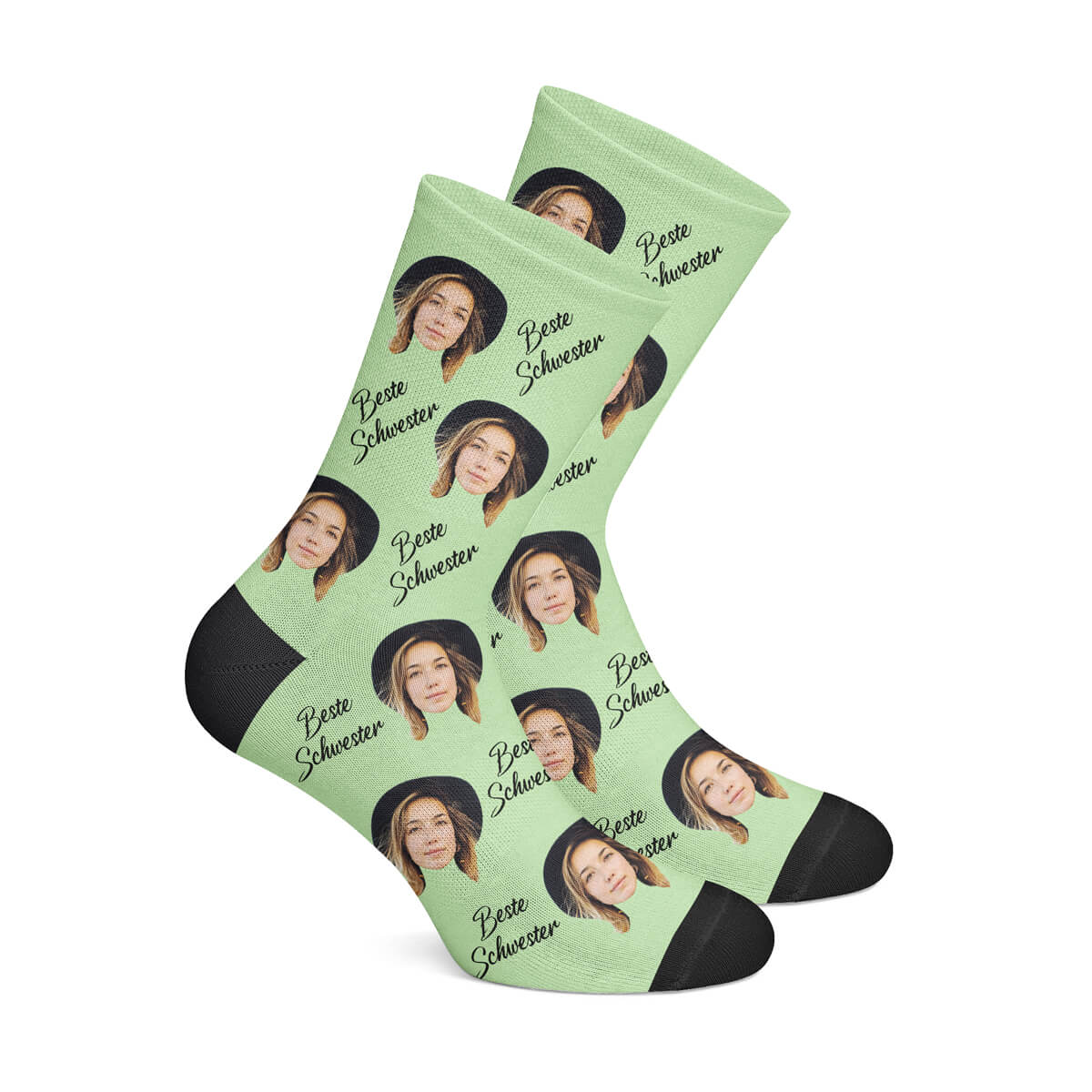 Personalisierte "BESTE SCHWESTER" Socken Grün