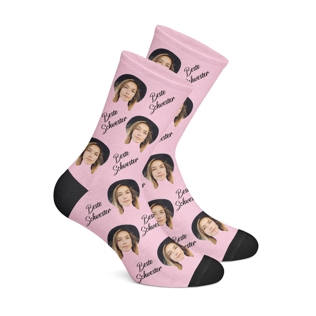 Personalisierte "BESTE SCHWESTER" Socken Pink