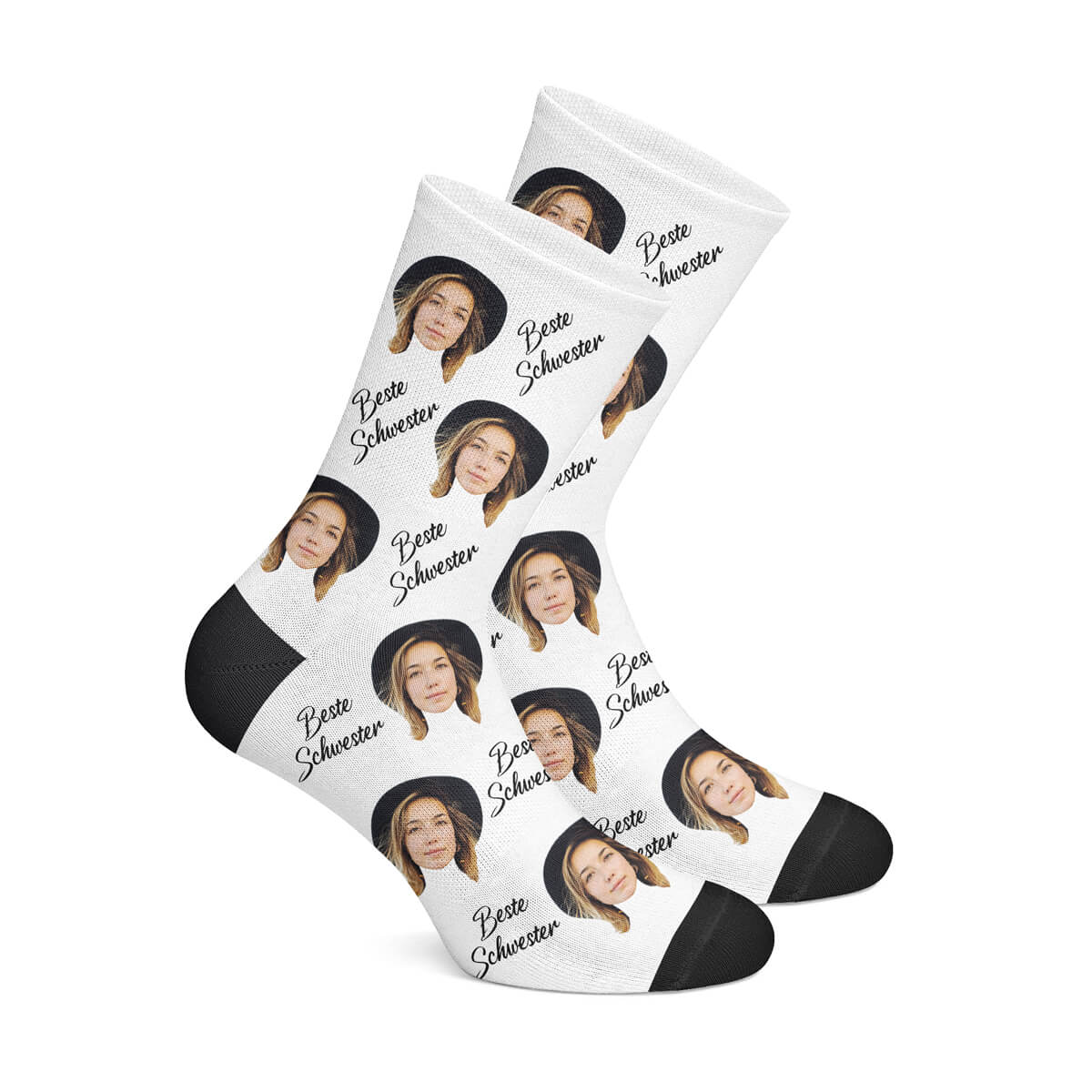 Personalisierte "BESTE SCHWESTER" Socken Weiß