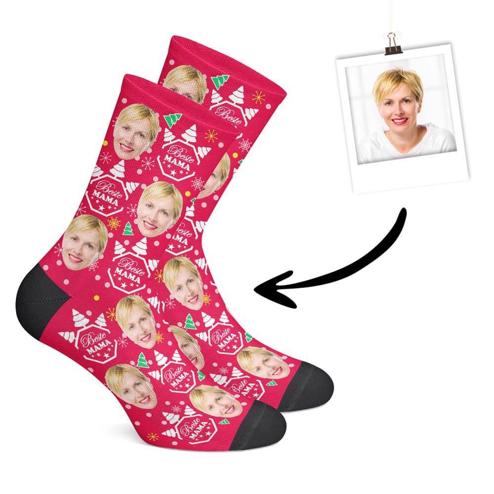 Christmas Mama Socken mit deinem Foto