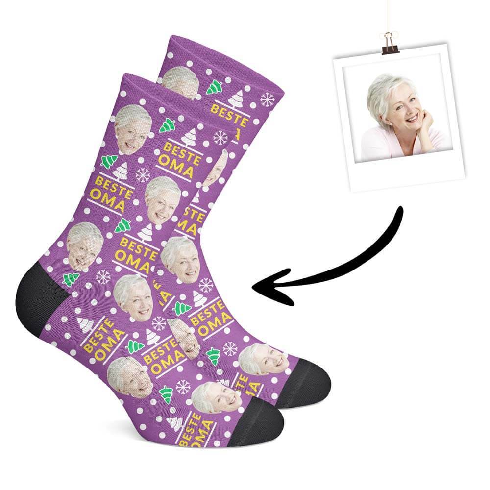 Christmas Oma Socken mit deinem Foto