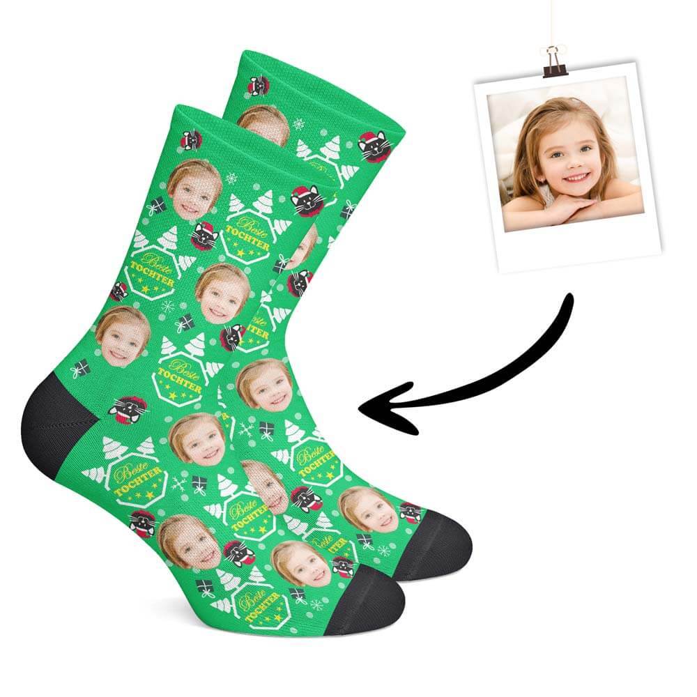 Christmas Tochter Socken mit deinem Foto