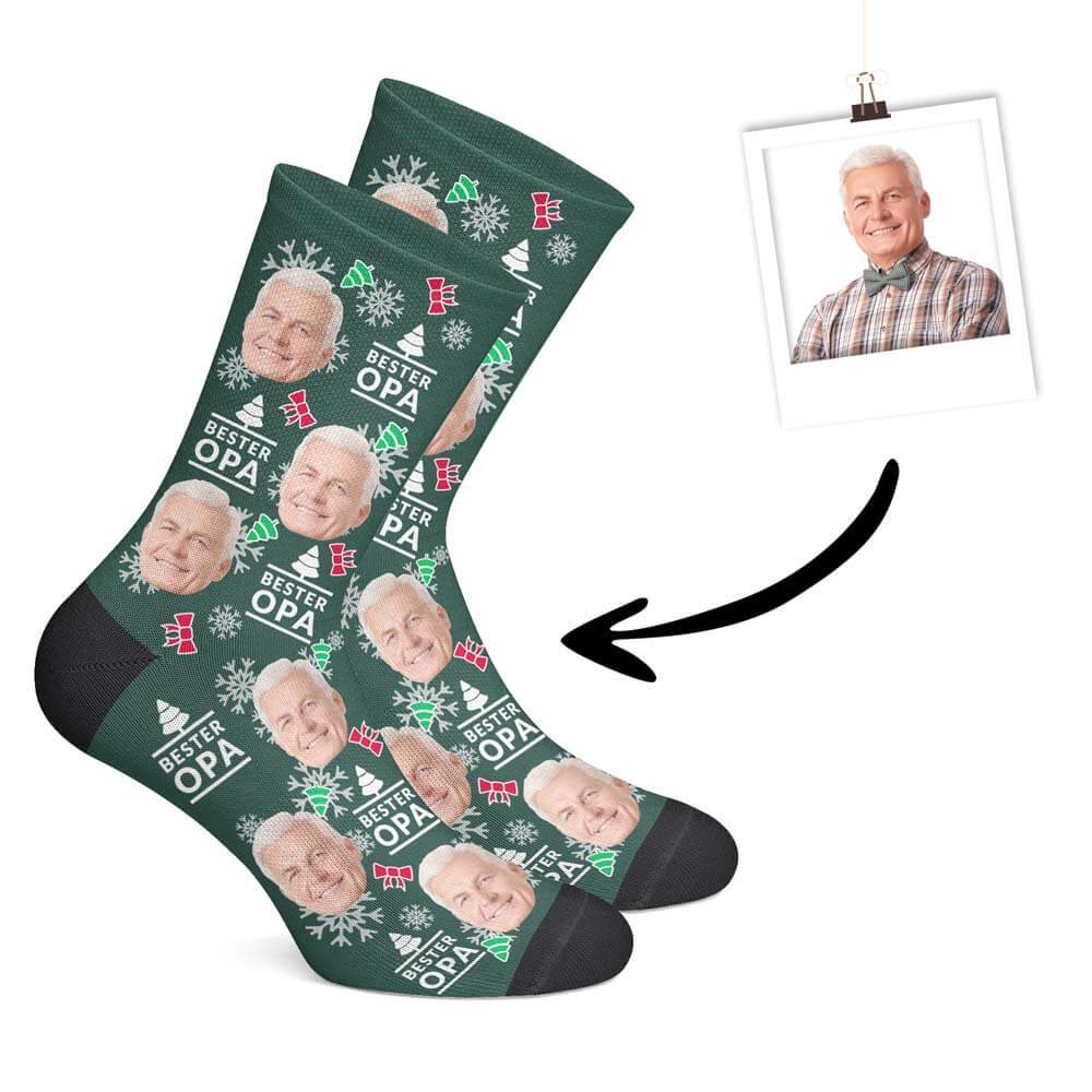 Christmas Opa Socken mit deinem Foto