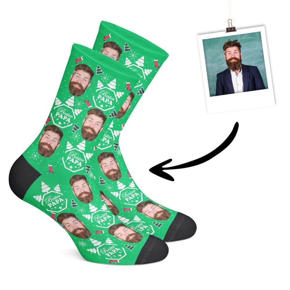 Individuelle Christmas Papa Socken - Gesicht-auf-Socken