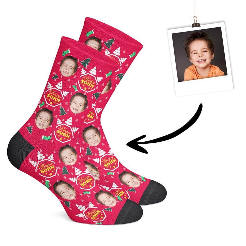 Christmas Sohn Socken mit deinem Foto