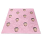 Personalisierte Gesichts Kuscheldecke Pink