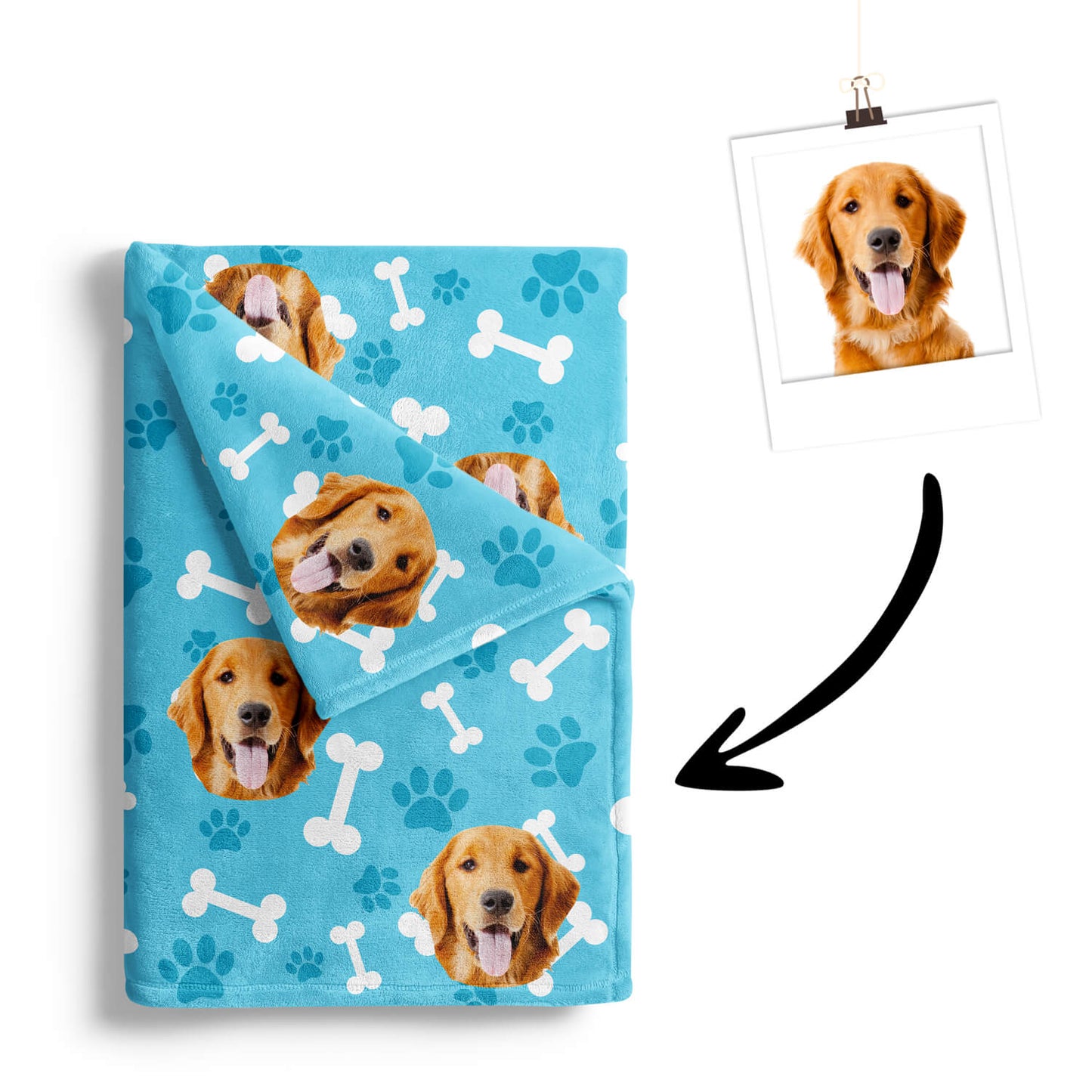 Personalisierte Hunde Kuscheldecke