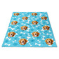 Personalisierte Hunde Kuscheldecke Blau