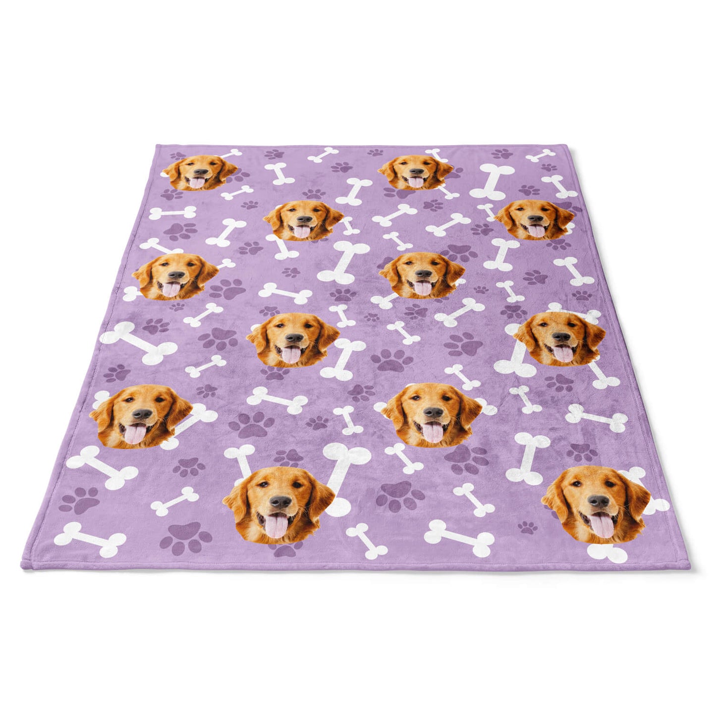 Personalisierte Hunde Kuscheldecke Lila