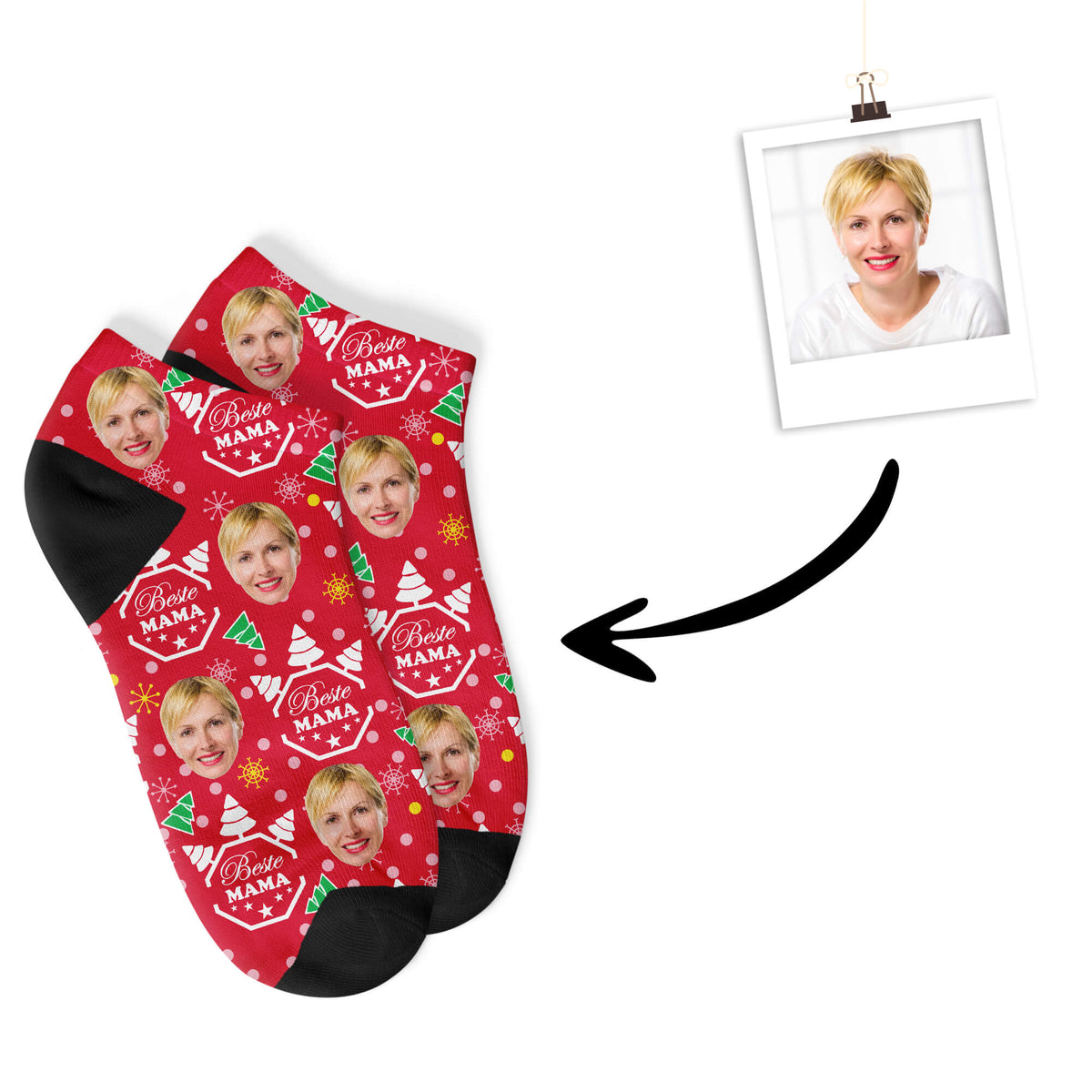 Christmas Mama Sneakersocken mit deinem Foto