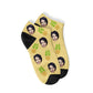 Personalisierte Ananas Sneakersocken Gelb