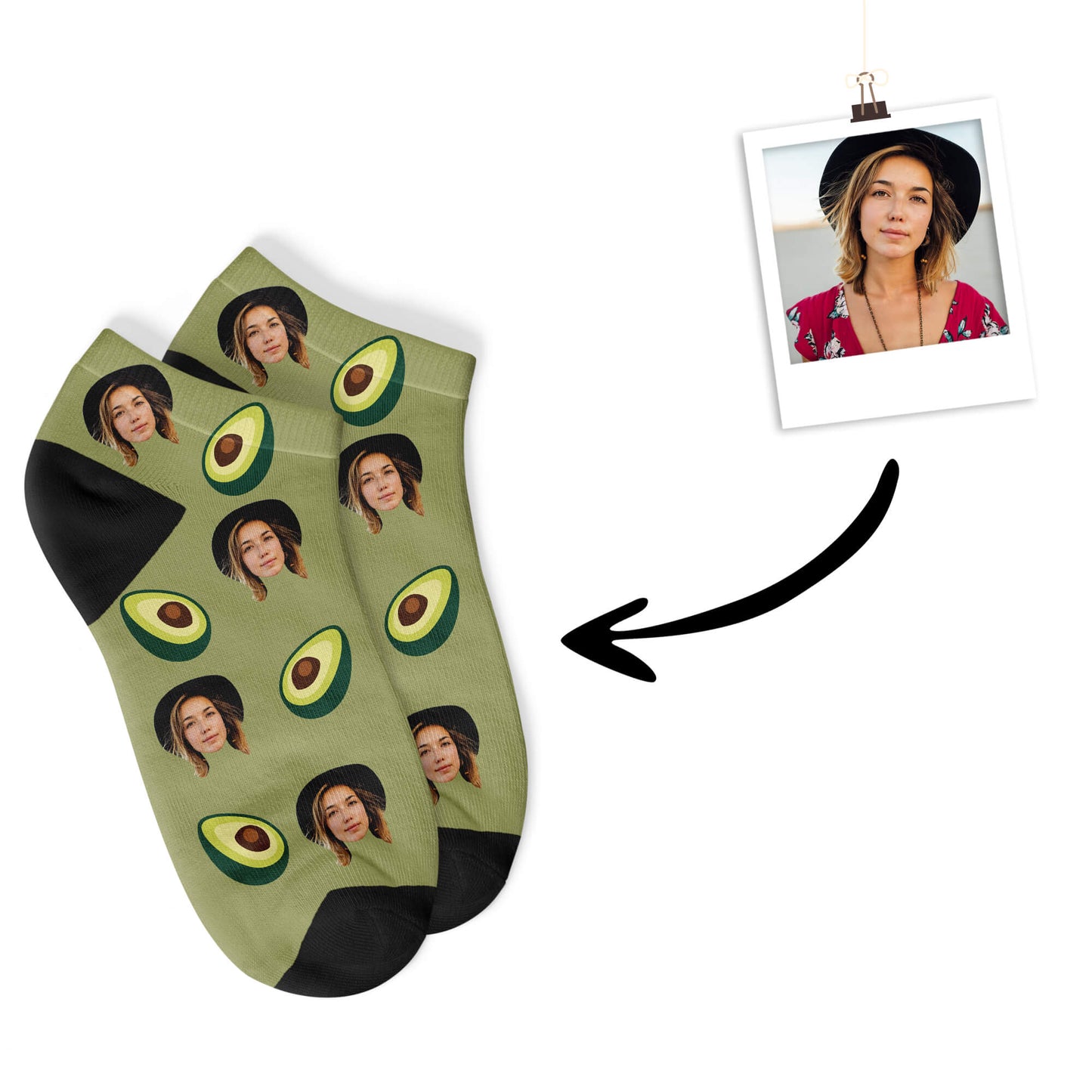 Personalisierte Avocado Sneakersocken