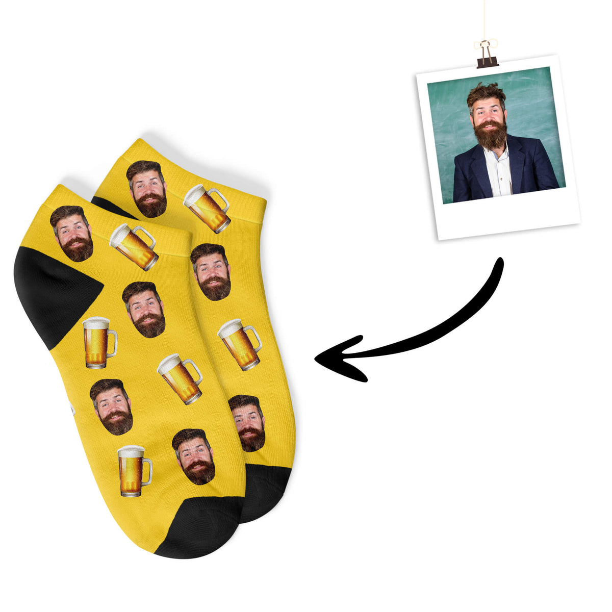Bier Sneakersocken mit deinem Foto