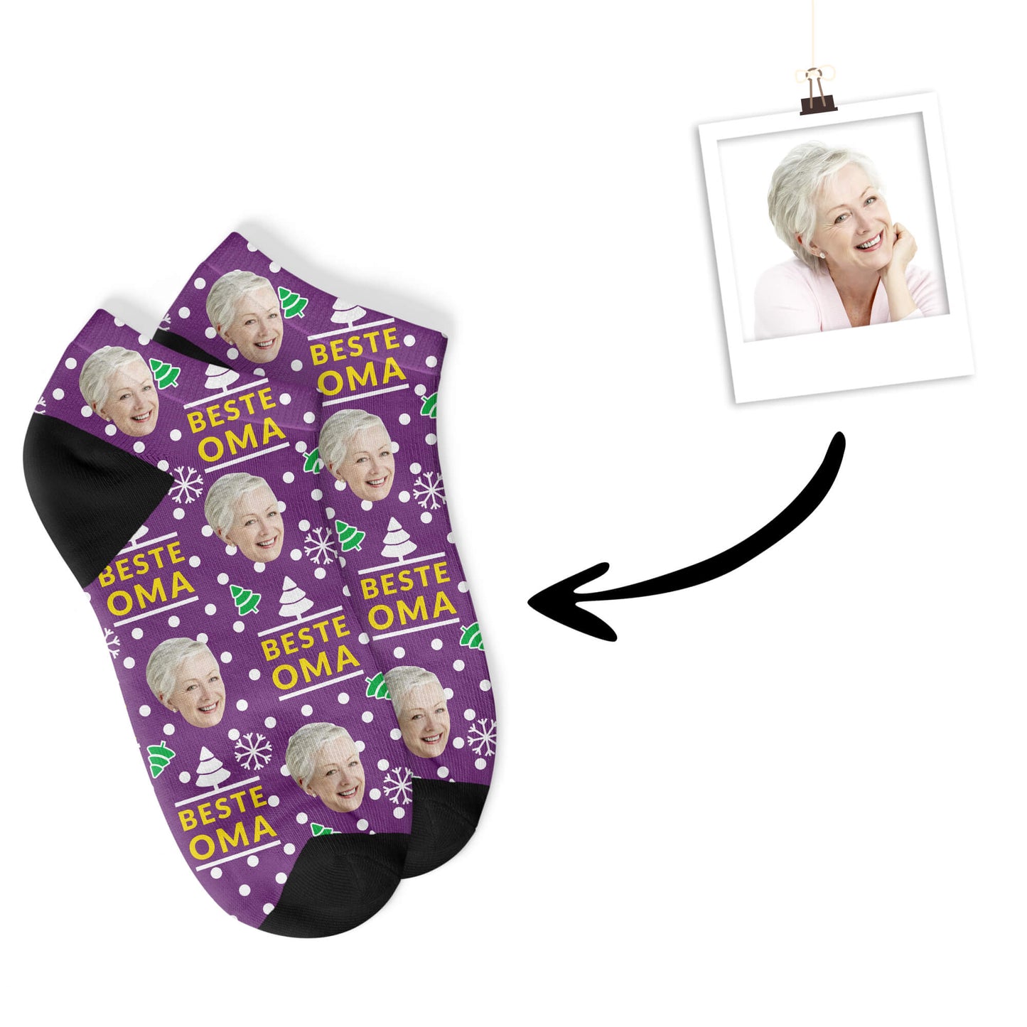 Personalisierte Christmas Oma Sneakersocken