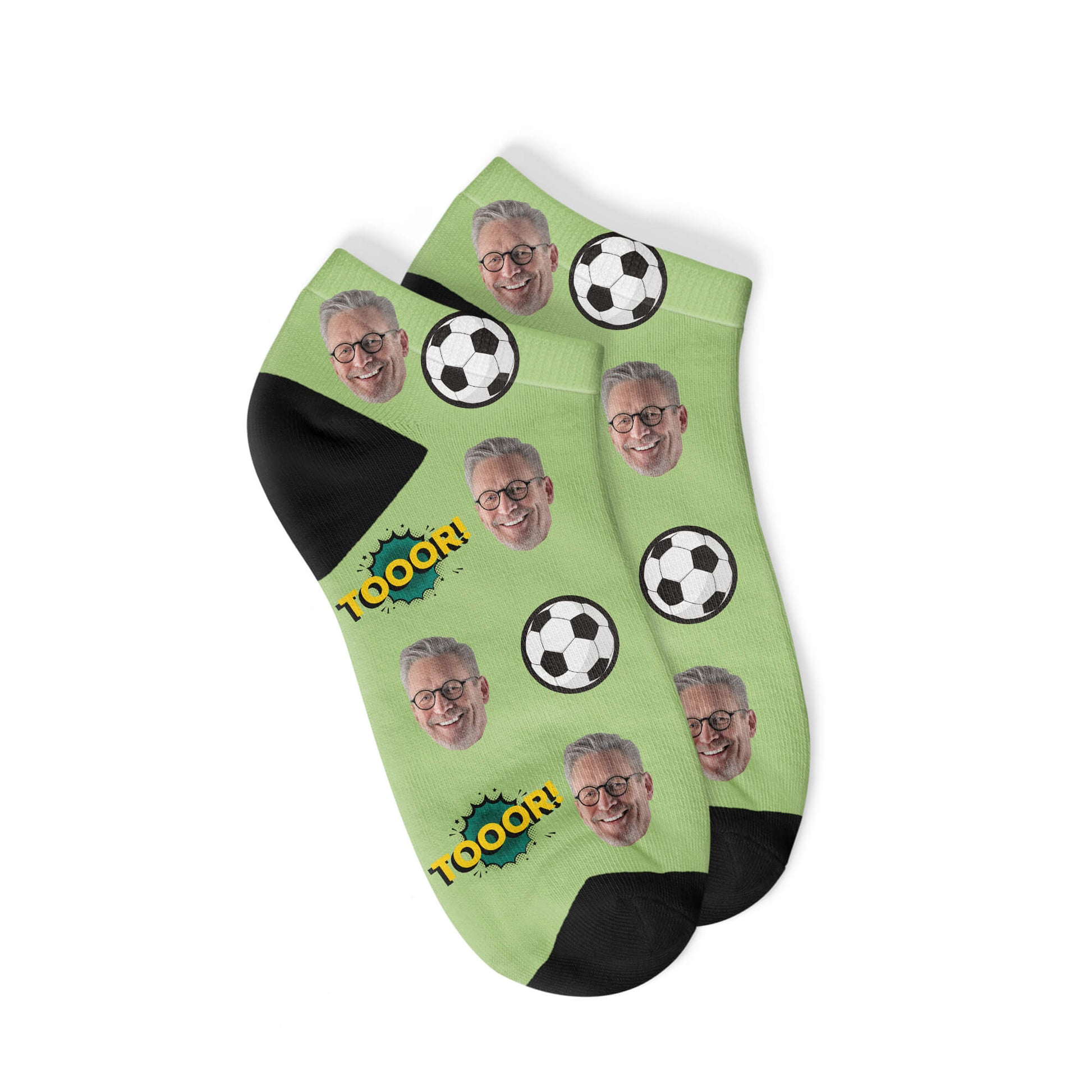 Personalisierte Fußball Sneakersocken Grün