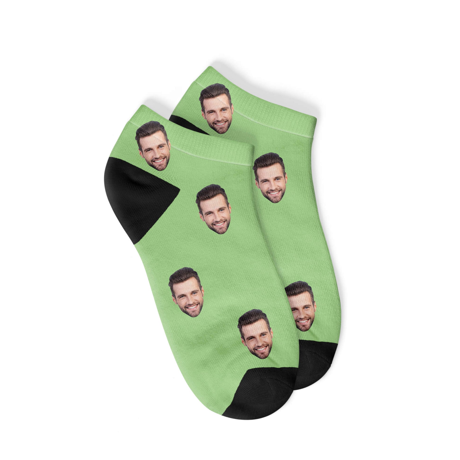 Personalisierte Gesichts Sneakersocken Grün