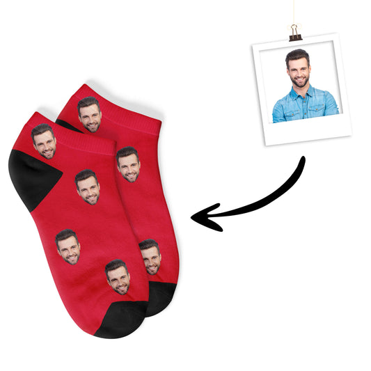 Personalisierte Gesichts Sneakersocken Rot