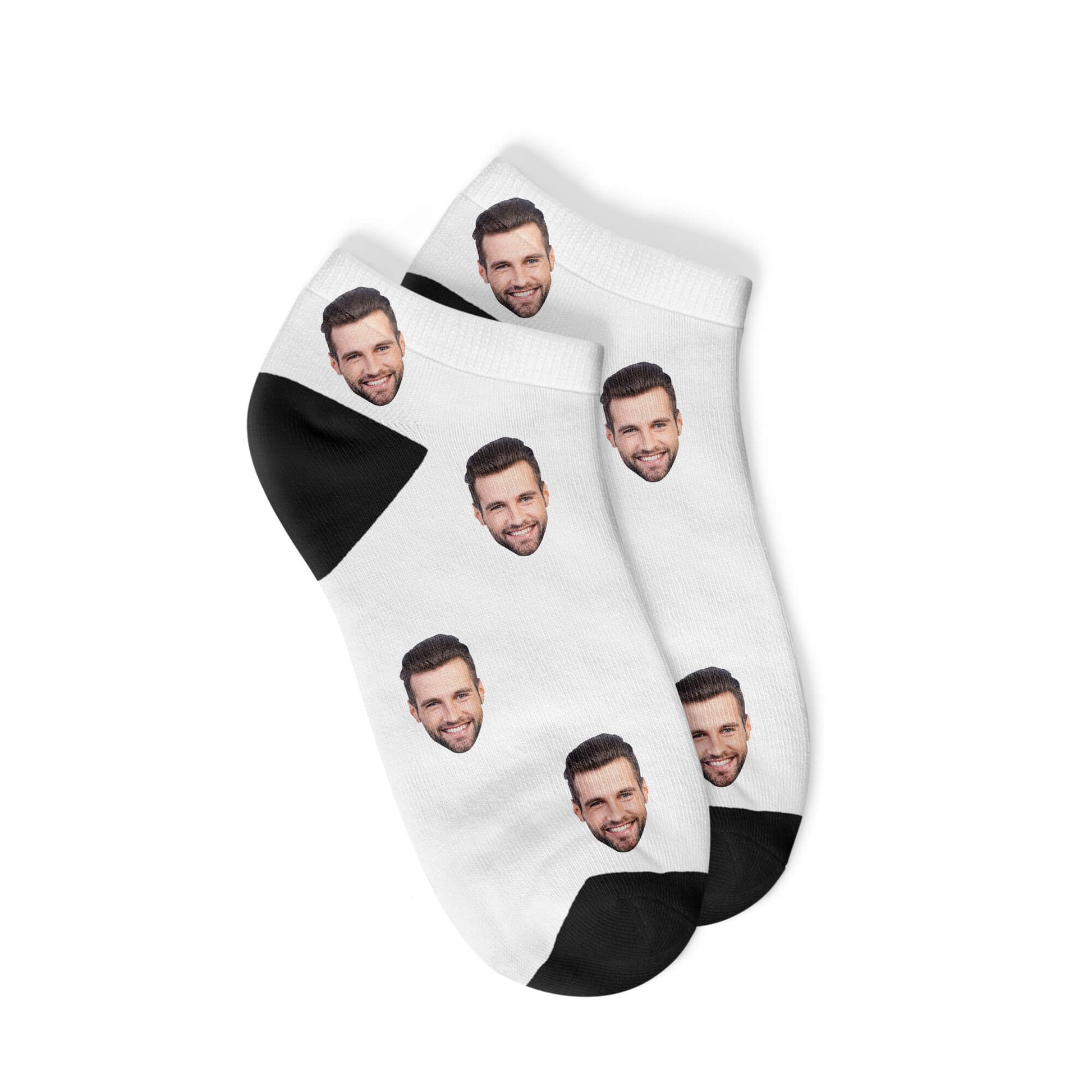 Personalisierte Gesichts Sneakersocken Weiß