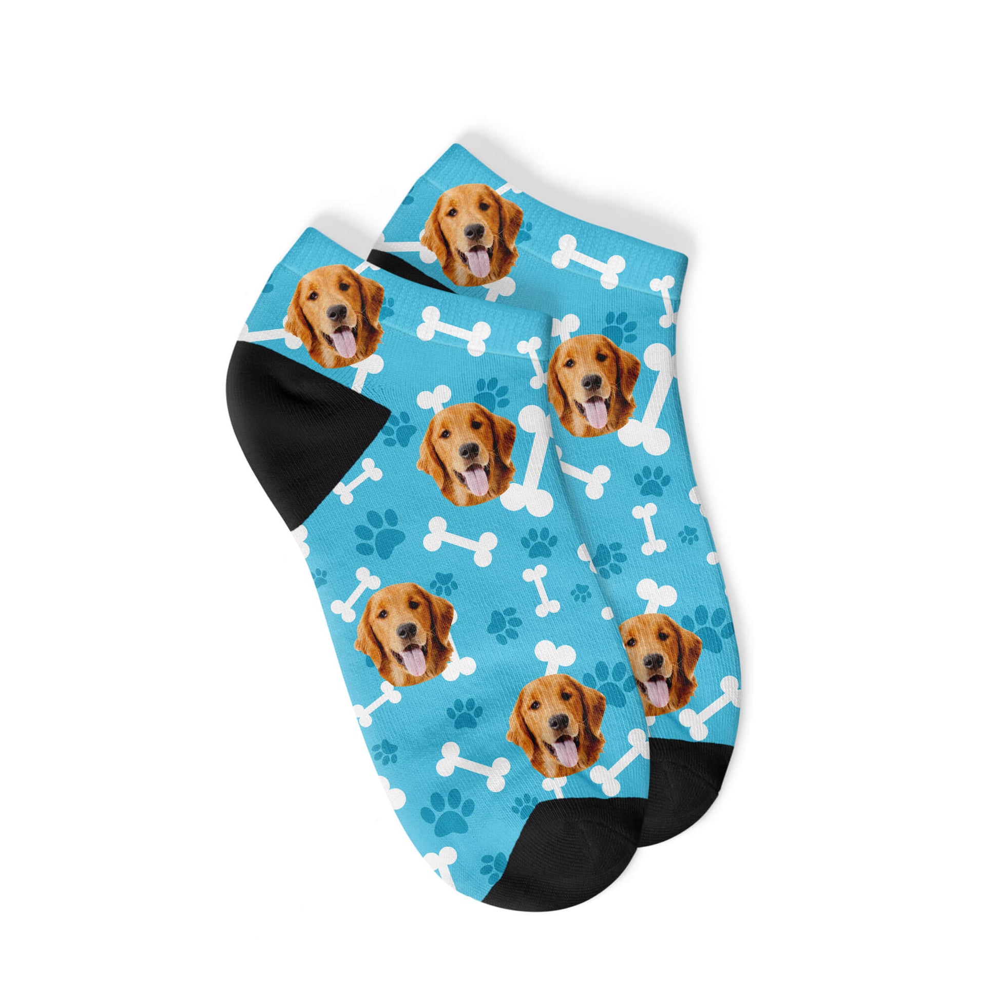 Personalisierte Hunde Sneakersocken Blau