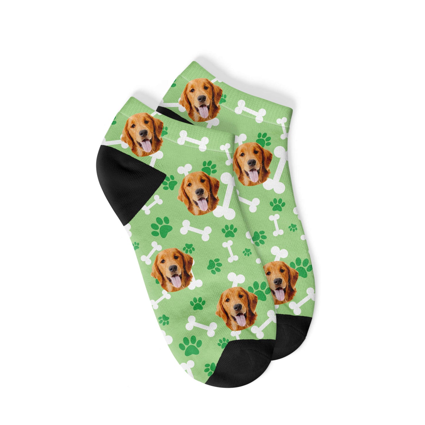 Personalisierte Hunde Sneakersocken Grün