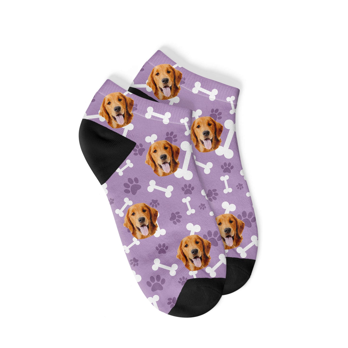 Personalisierte Hunde Sneakersocken Lila