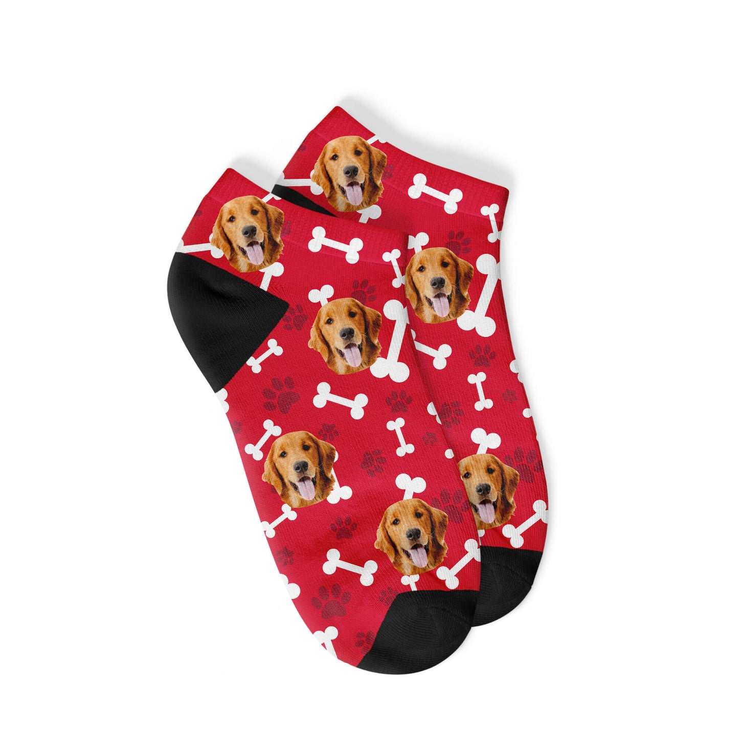 Personalisierte Hunde Sneakersocken Rot