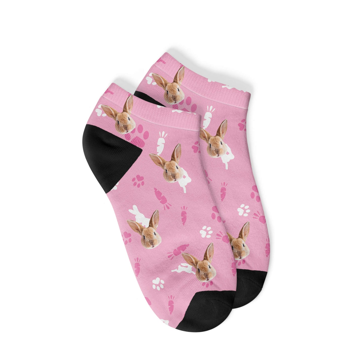 Personalisierte Kaninchen Sneakersocken Pink