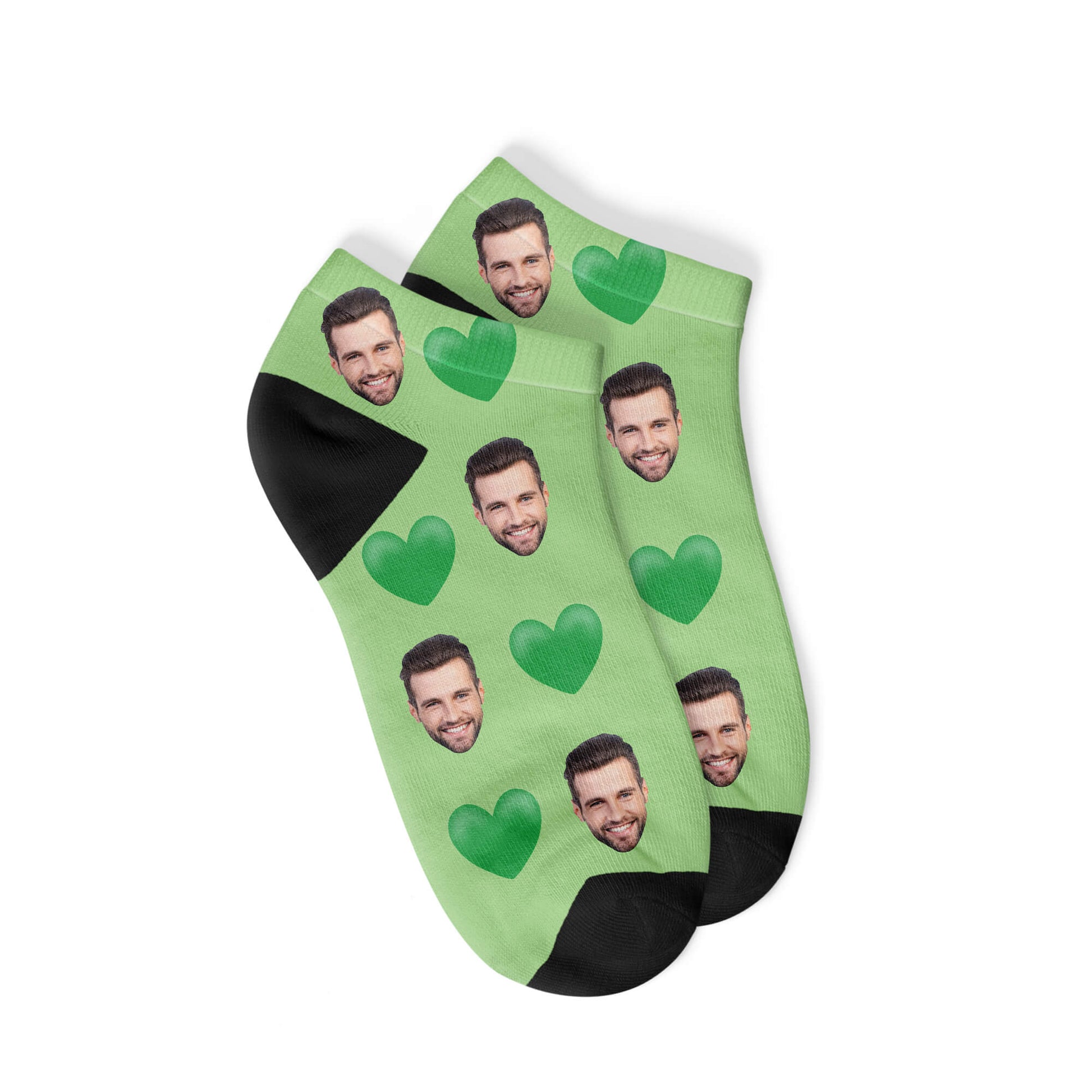 Personalisierte Liebes Sneakersocken Grün