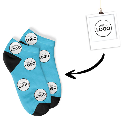 Personalisierte Logo Sneakersocken Blau