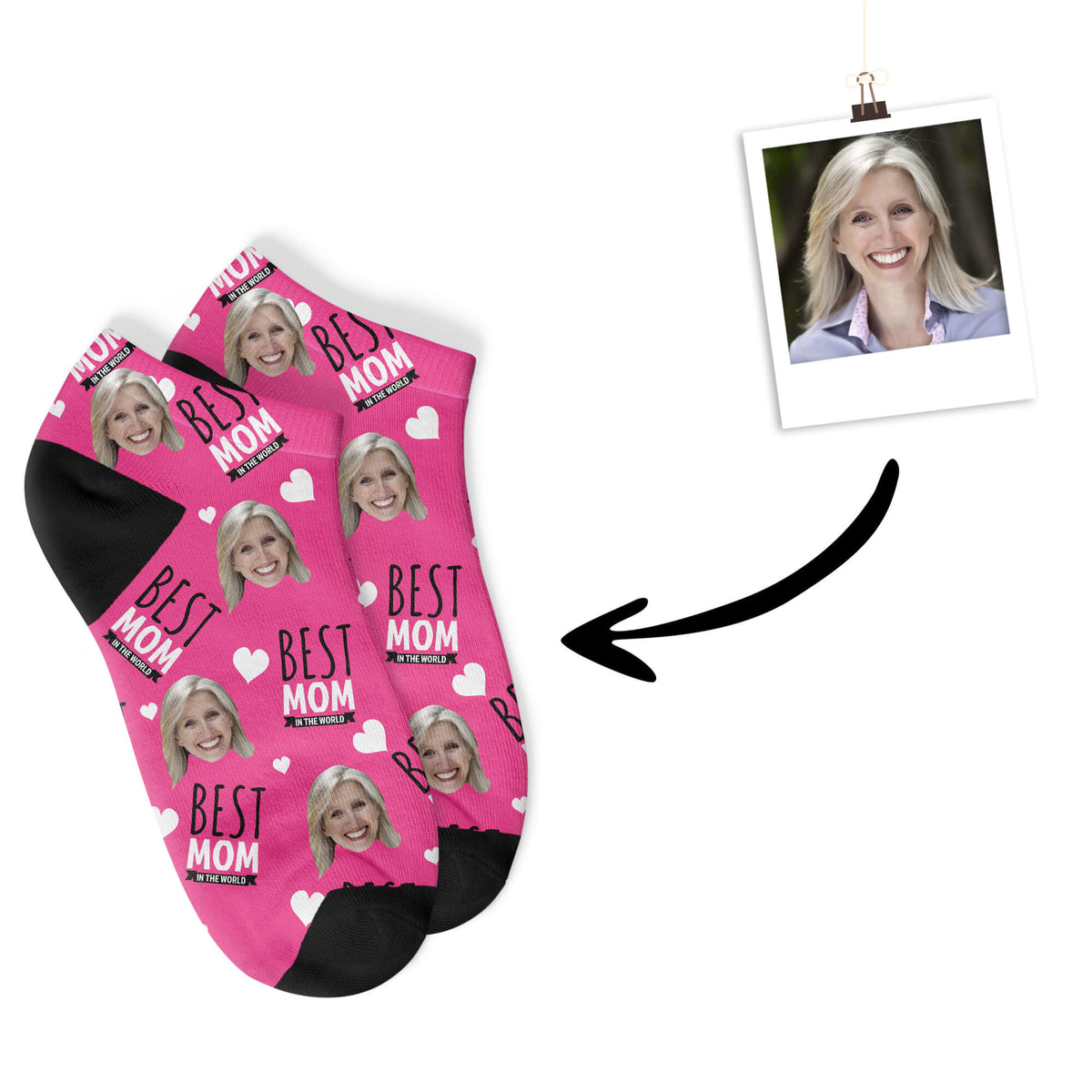 Mama/Mom Sneakersocken "BEST MOM" mit deinem Foto