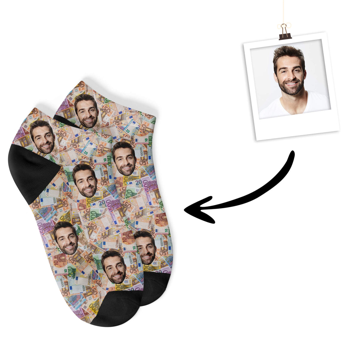 MONEY Sneakersocken mit deinem Foto
