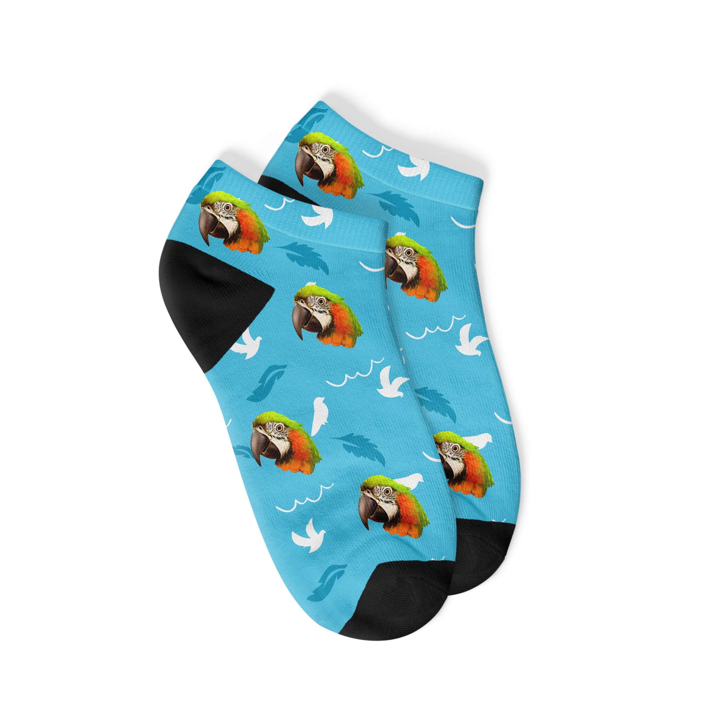 Personalisierte Vogel Sneakersocken Blau