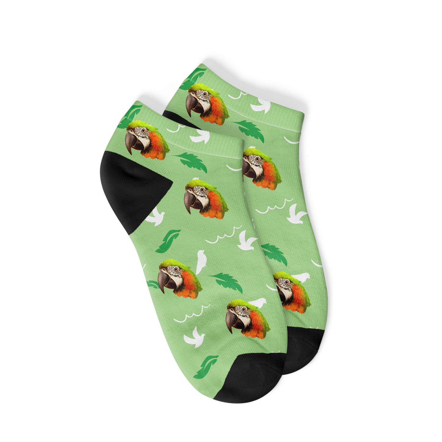 Personalisierte Vogel Sneakersocken Grün