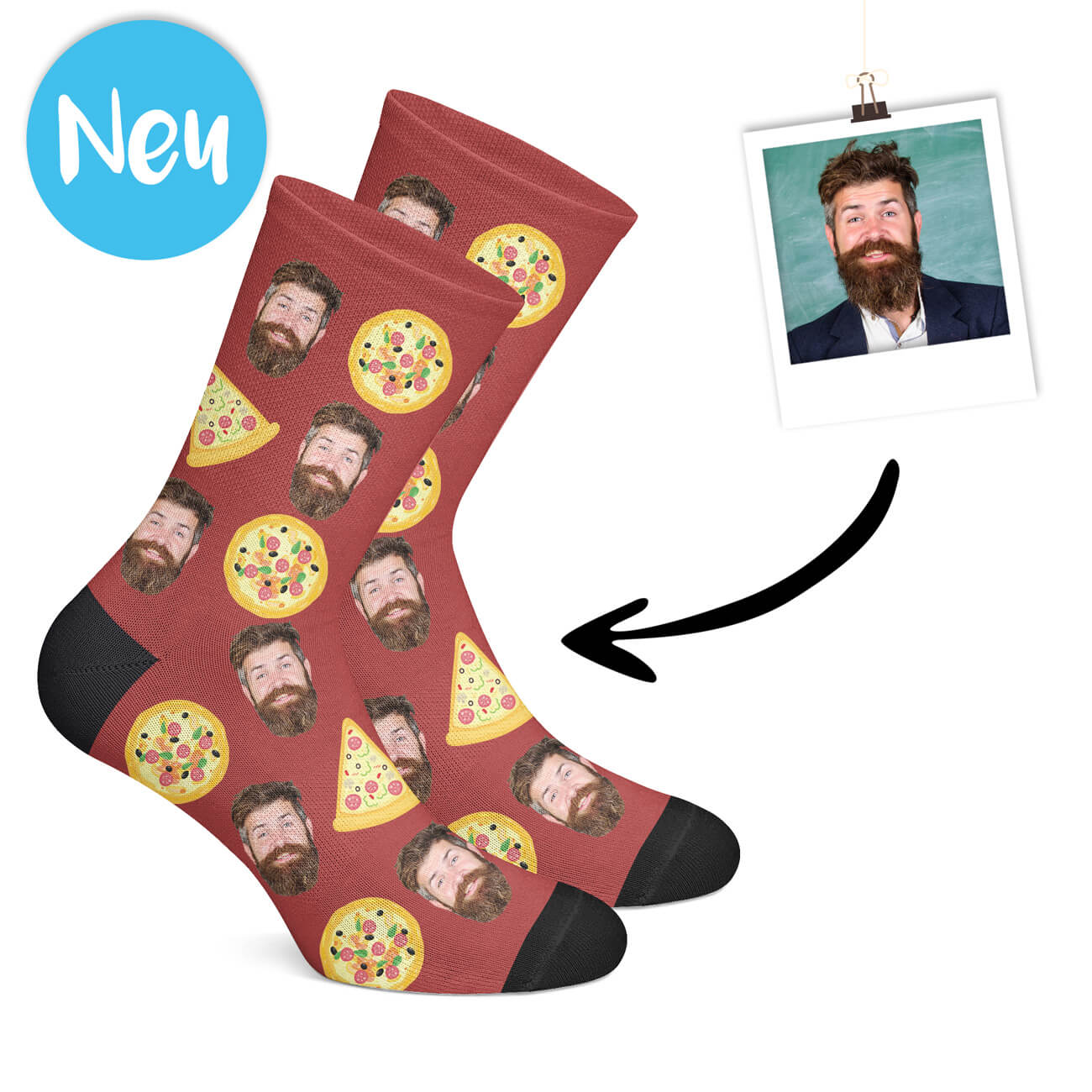 Personalisierte Pizza Socken
