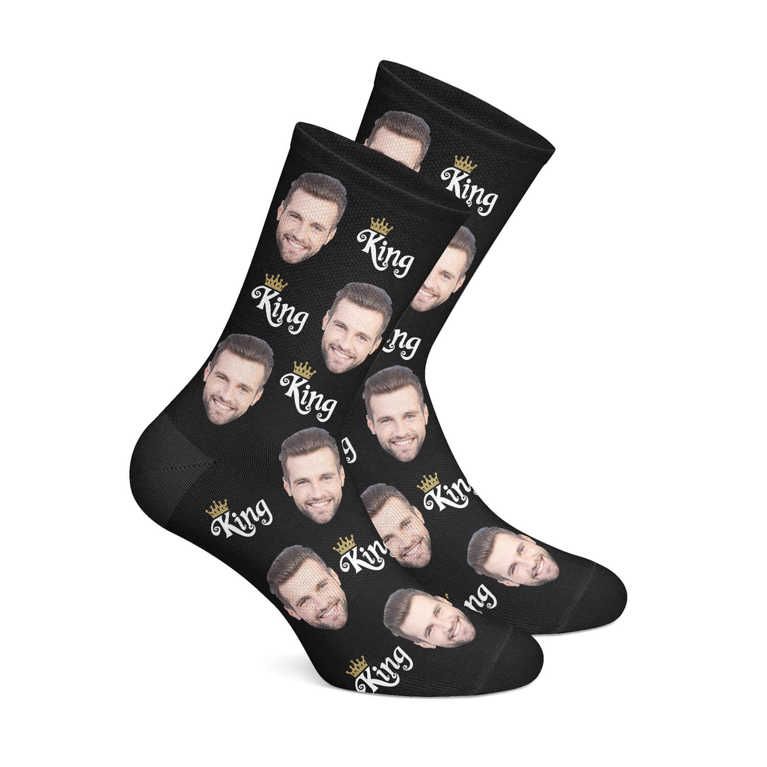 Personalisierte King Socken Schwarz