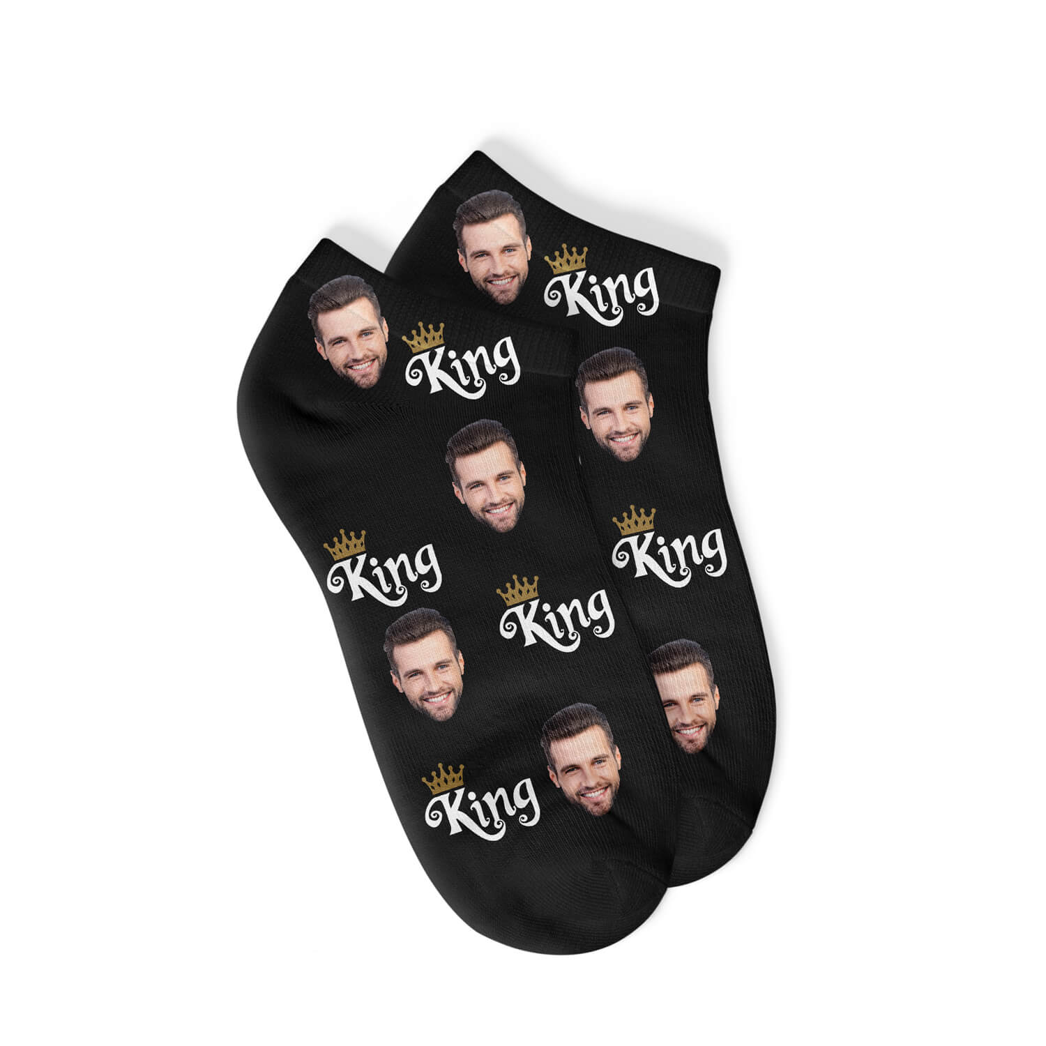 Personalisierte King Sneakersocken Schwarz