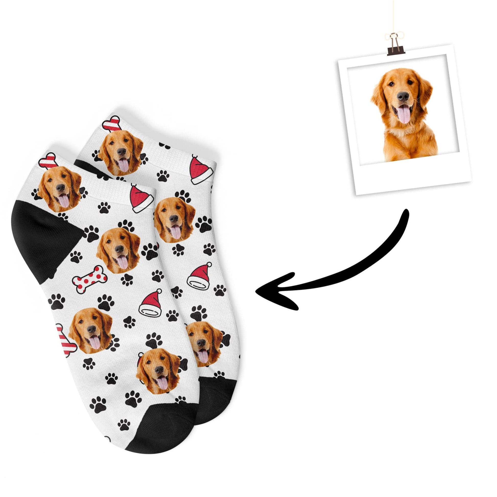 Personalisierte Weihnachts Hunde Sneakersocken