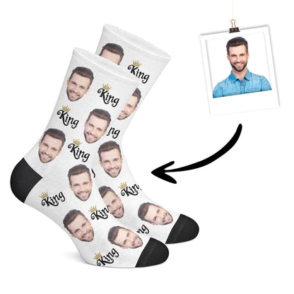 Personalisierte King Socken Weiß