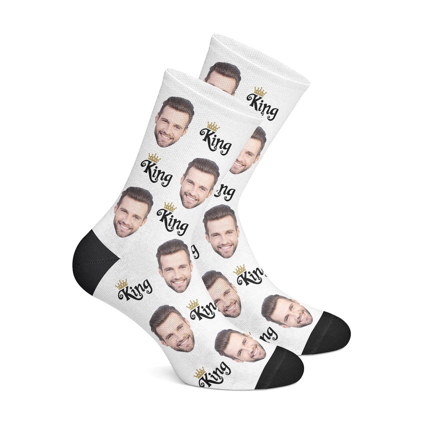 Personalisierte King Socken Weiß