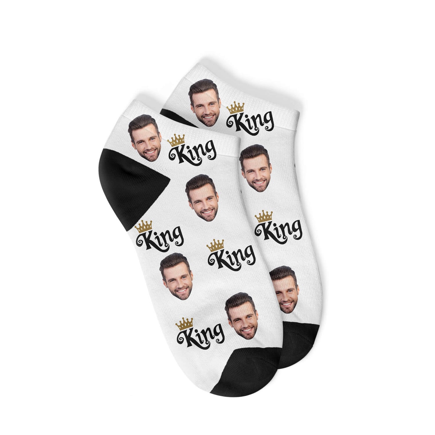 Personalisierte King Sneakersocken Weiß