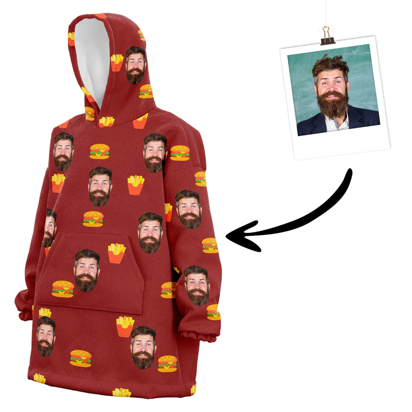 Personalisierter Burger Hoodie